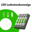 GP ReCyko 4-Porti USB Laadija B441 koos 4xAA 2100mAh akudega