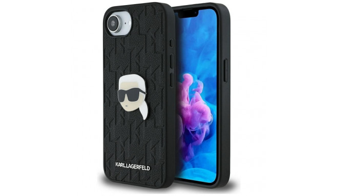 KARL LAGERFELD case for IPHONE 16e (SE 4 2025) KLHCPSE4PGKLKIPK (PU Monogram K. Head Pin) black