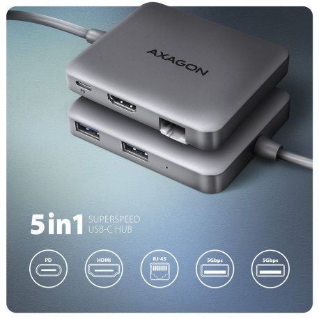 AXAGON USB-C 5Gbps SuperSpeed 5in1 jaotur | HMC-5HL