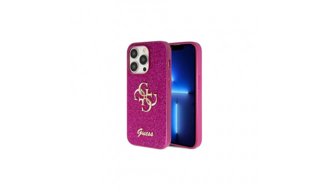 Guess GUHCP15XHG4SGU iPhone 15 Pro Max 6.7" lilla kõvakorpus Glitter Script Big 4G