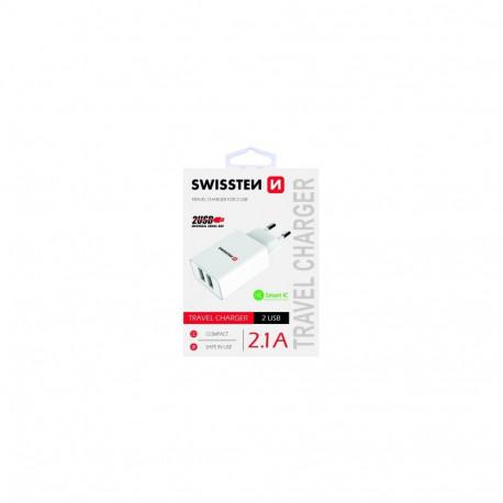 Swissten Premium Travel Charger 2 x USB 2.1А 10.5W White