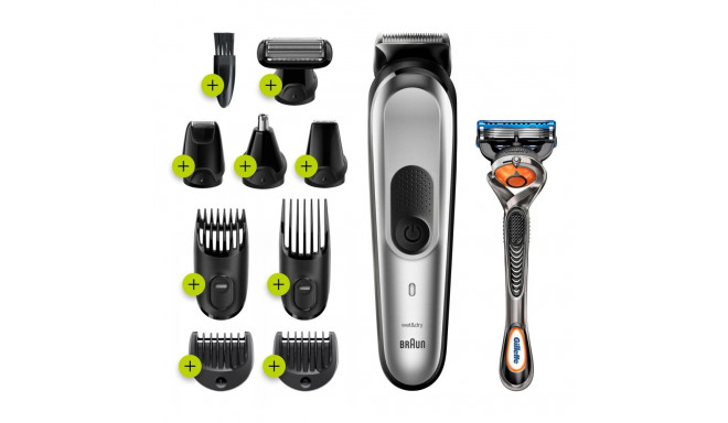 Braun Trimmer 10-in-1 MGK7220 Cordless  Number of length steps 13  Black/Silver