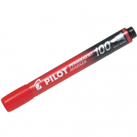 Marker permanent Pilot 100 - FINE 1 mm koonusotsaga - punane õlibaasil tint