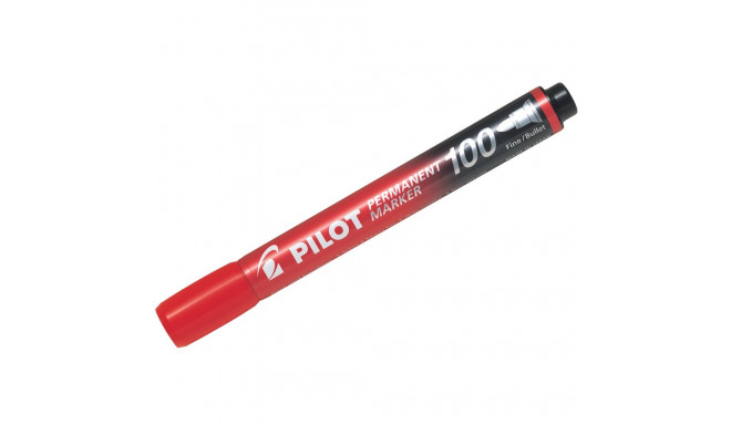 Marker permanent Pilot 100 - FINE 1 mm koonusotsaga - punane õlibaasil