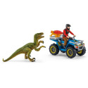 "Schleich Dinosaurs 41466 Flucht auf Quad vor Velociraptor"