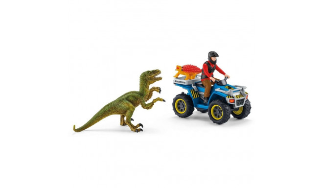 "Schleich Dinosaurs 41466 Flucht auf Quad vor Velociraptor"