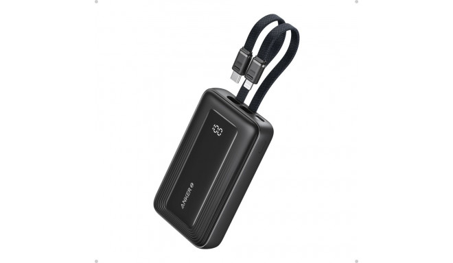 Akupank Anker 10 000mAh, 30W, USB-C + Lightning kaabel, must
