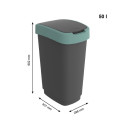 Rotho Twist roheline prügikast – 50l