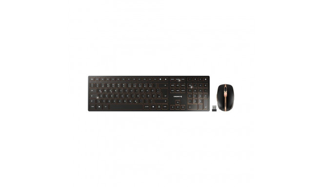 CHERRY DW 9100 SLIM klaviatuur Hiir kaasas Universaalne RF juhtmevaba + Bluetooth QWERTZ Saksa Must