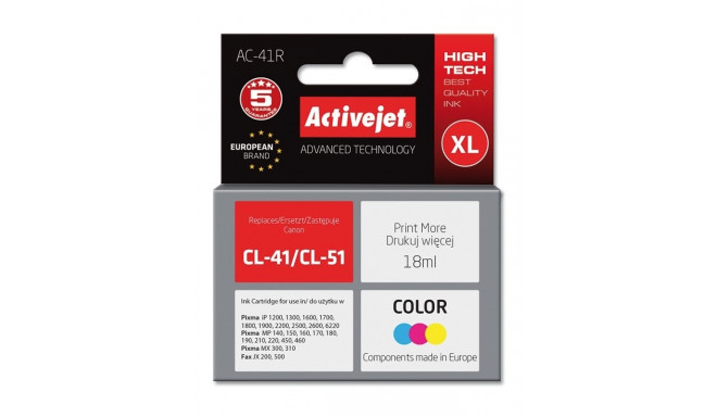 Activejet AC-41R tindikassett (asendus Canon CL-41; premium; 18 ml; värviline)