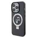 Karl Lagerfeld Ringstand Karl and Choupette MagSafe Case for iPhone 15 Pro Max Black