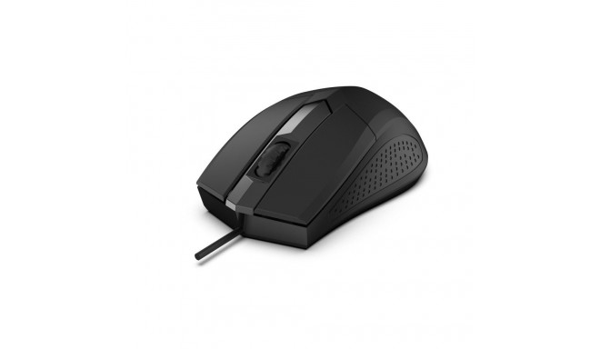 Focus USB Optical Mouse, 1200DPI 3 Buttons and Scroll Wheel, Sensitivity 125Hz, Cable 1.8m, Weight 6