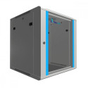 Wall cabinet rack 12U 600x600 gray glass door