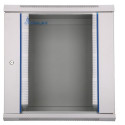 Wall cabinet rack 12U 600x600 gray glass door