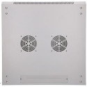 Wall cabinet rack 12U 600x600 gray glass door