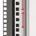 Wall cabinet rack 12U 600x600 gray glass door