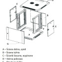 Wall cabinet rack 12U 600x600 gray glass door
