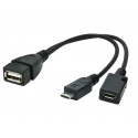 OTG Cable USB Micro AF- BM+(F) USB 2.0 OTG 15CM