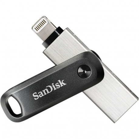 Sandisk mälupulk iXpand Go 256GB USB 3.1 Apple Lightning, must/hõbedane