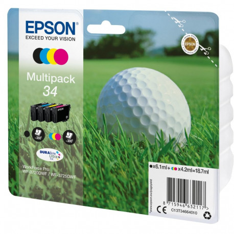 "Epson Tinte 34 4er-Pack black + color T3466"
