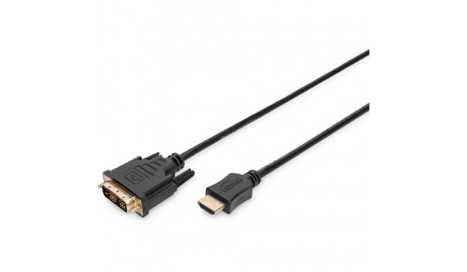 "Digitus HDMI > DVI 18+1 (ST-ST) 3m Adapterkabel Schwarz"