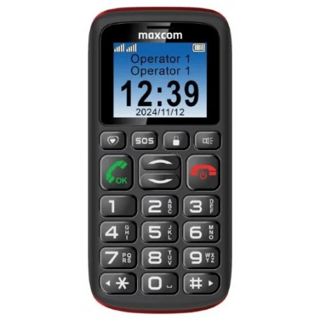 MaxCom MM428L DualSIM, must/punane