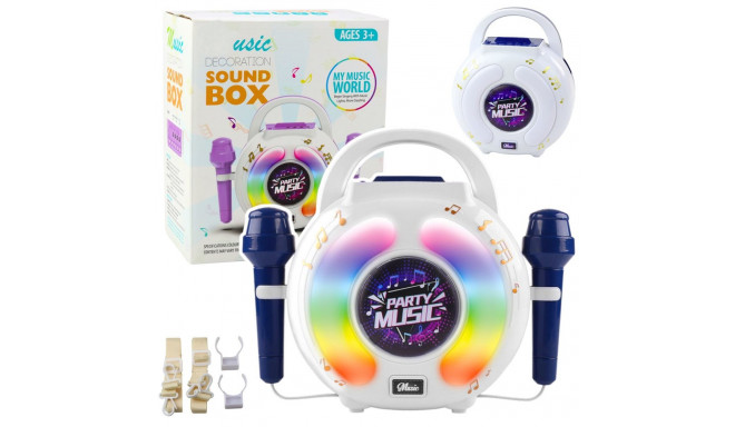 Zestaw Karaoke Dwa Mikrofony Głośnik Bluetooth MP3 Nagrywanie LED