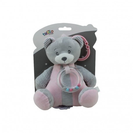 Tulilo Music Box teddy bear 18cm, pink