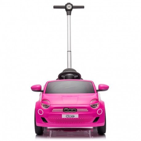 FIAT pealeistutav auto 500 kaheastmelise teleskoopkäepidemega esirataste juhtimiseks, roosa