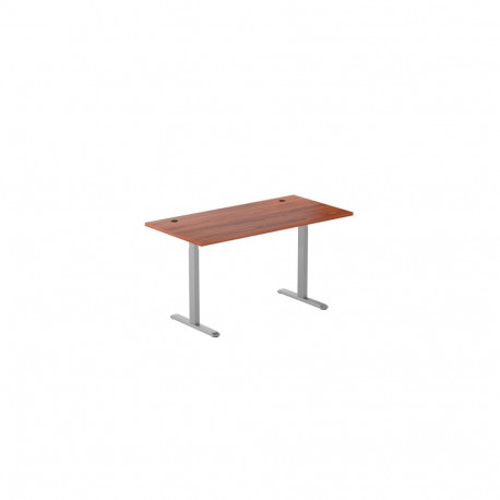 Adjustable Height Table Up Up Bjorn Gray, Table top L Dark Walnut