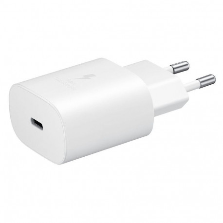 Toalaadija adapter USB-C juhtmele, 25W, Super Fast Charging kiirlaadimine, valge, Samsung