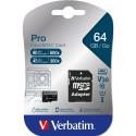 "CARD 64GB Verbatim Pro MicroSDXC 90MB/s +Adapter"
