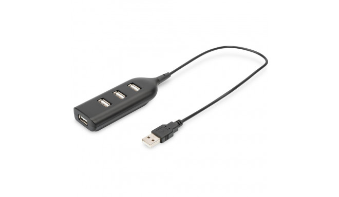 "DIGITUS USB-Hub 4-Port 2.0->4xA2.0 integr. Kabel schwarz"