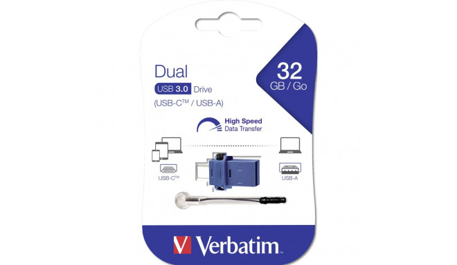 Verbatim Store n Go 32GB kahepoolne USB 3.0 / USB-C mälupulk