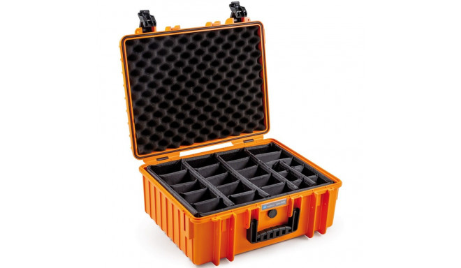 B&W Outdoor Case Type 6000 orange incl. divider system