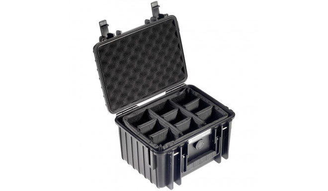 B&W Outdoor Case Type 2000 must polsterdatud vaheseina sisetükk