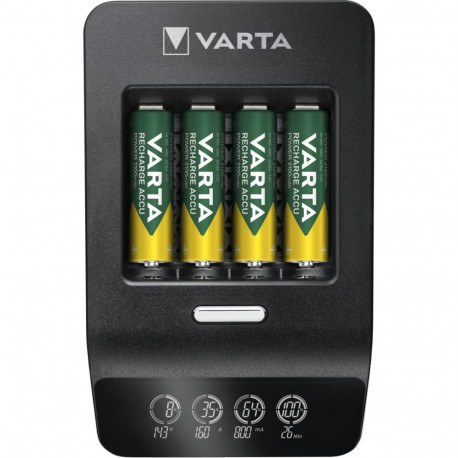 Varta LCD ülikiire laadija koos 4 patareiga 2100 mAh AA + 12V