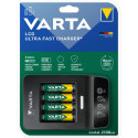 Varta LCD ülikiire laadija koos 4 AA patareiga 2100 mAh + 12V
