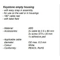 Keystone empty box for 2x Keystone with easy snap-on assembly