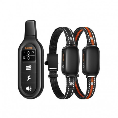 RojecoPD521 1000m Dog Training Collar with 2 collars (black)