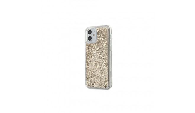 Guess GUHCP12SLG4GSLG 4G vedel sädelev kaitseümbris Apple iPhone 12 Mini läbipaistev