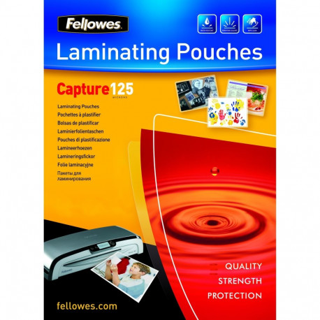 "Fellowes Laminierfolie glänzend A6 125 Mikron 100er Pack"