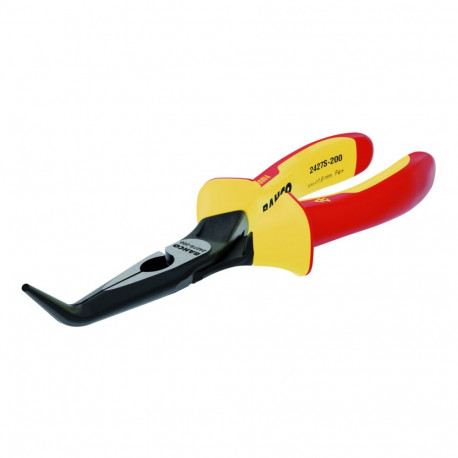 Insulated snipe nose pliers, bent tip 45º 200mm 1000V VDE