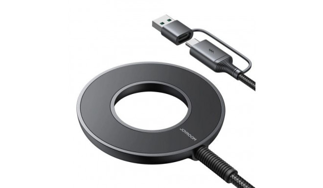 Joyroom Wireless Charger 2-in-1 Qi+Type-C/USB, 1.5m, 15W, Black (JR-WQM03)