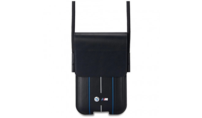 BMW Phone Pouch Blue Stripes Phone Bag - Black