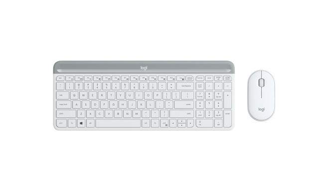 Klaviatuur+hiir Logitech MK470 White/valge Slim Wireless Keyboard and Mouse Combo Pan-Nordic