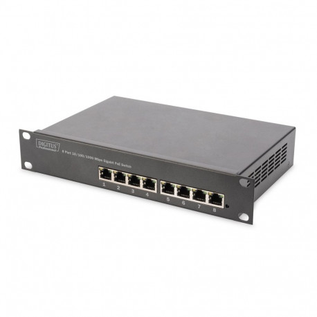 Digitus 10" Gigabit 8-Port Unmanaged PoE+ Switch