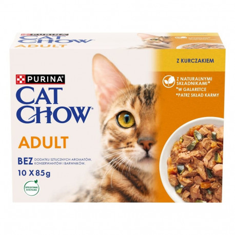 PURINA Cat Chow kana, suvikõrvits märg kassitoit 10x85 g