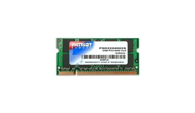 Patriot Memory DDR2 2GB CL5 PC2-6400 (800MHz) SODIMM mälumoodul