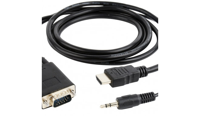 Gembird A-HDMI-VGA-03-10 videoadapter 3 m HDMI + 3,5 mm VGA (D-Sub) must